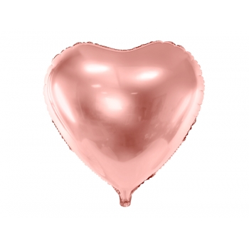 Balon foliowy Serce, 45cm, różowe złoto (18")