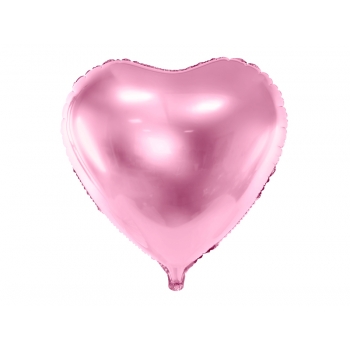 Balon foliowy Serce, 45cm, jasny róż (18")